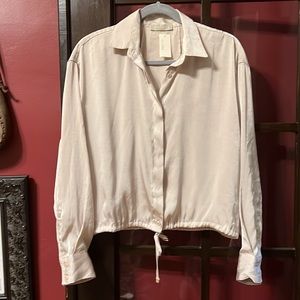 FM2050 Boutique Mu:I, Champagne Blouse, Formal Button Up, Size Large - NWT